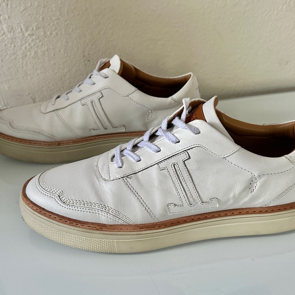 Lucchese White Double L Lace Up Sneakers